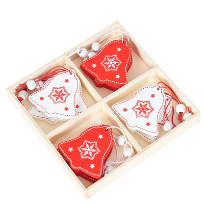 

12pcs Natural Wood Christmas Tree Ornament Wooden Hanging Pendant Gift Snow Elk Christmas Decora adornos de navidad New Year