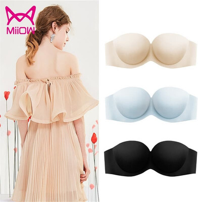 

MiiOW invisible chest strap strapless bra ladies no steel ring underwear girl bra