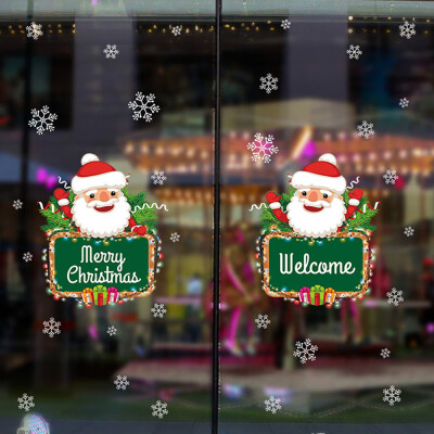 

Tailored Christmas Living Room Xmas Santa Claus Snowman Elk Wall Stickers Window Decor