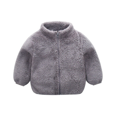 

2019 Autumn Winter New Coat For Girls Boys Long-sleeved Jacket With Zipper Warm Clothes For Kids 1 -6T