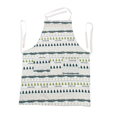 

Greensen Christmas Tree Pattern Cotton Kitchen Apron Unisex Cooking Aprons with Two Pockets