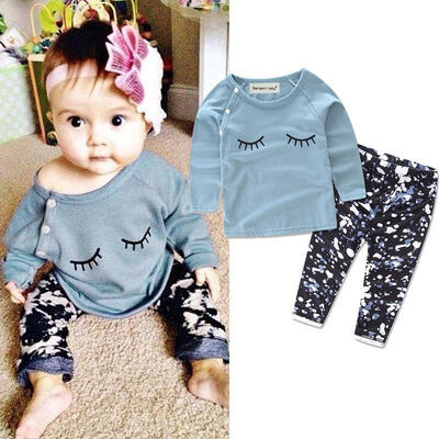 

Cute Newborn Infant Baby Girls Tops Long Sleeve ShirtPants Outfit Set Clothes