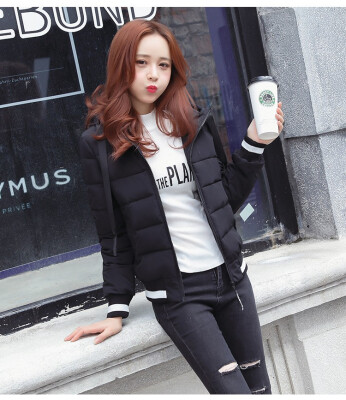 

2018 new short padded lady down padded jacket winter cotton-padded jacket&hat jacket for the Korean version of slim student