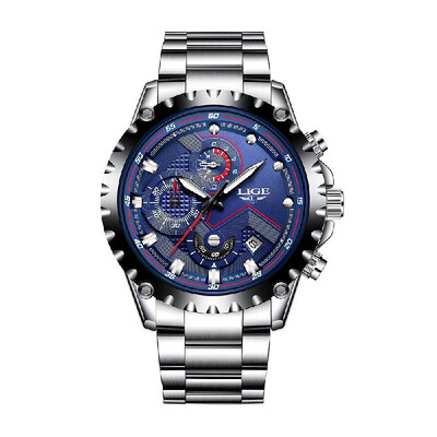 

LIGE Fashion Sport Men Watches 3ATM Water-resistant Quartz Watch Luminous Man Wristwatch Male Relogio Musculino Chronograph