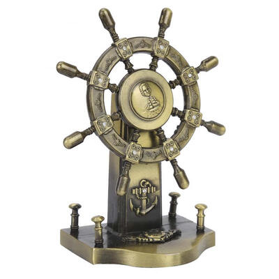 

Greensen European Style Boat Steering Wheel Stern Rudder Model Handicraft Home Desktop Decor Ornaments
