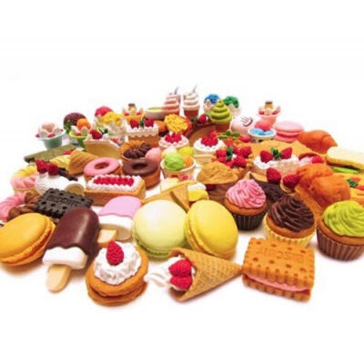 

4PCS Novelty Funny Food Rubber Pencil Eraser Set Stationery Children Toy Gift