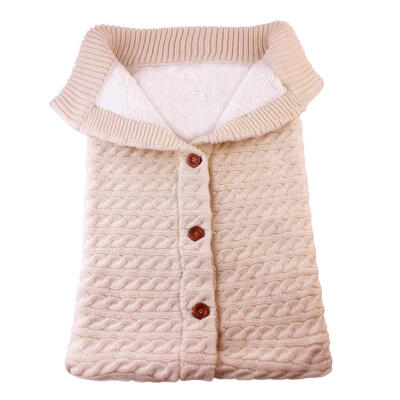 

Thickened Plush Cotton Button Knitting Blanket Baby Sleeping Bags Swaddle