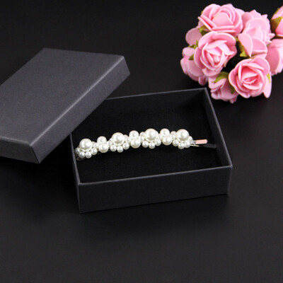 

UPLUS sweet temperament wild dream fairy fairy imitation pearl flower hairpin word clip trumpet side clip bangs clip hairpin Kika Japan&South Korea hair accessories