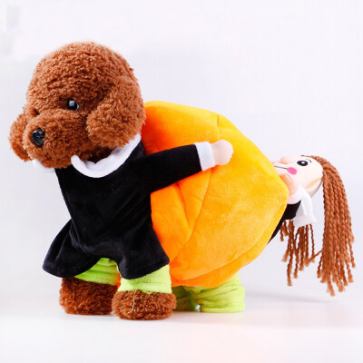 

Pet Cotton Cloth Interesting Warm Halloween Costume Set Carrying Pumpkin for Dogs