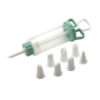 

1 Set 7 Shape Piping Tools Plastic Nozzle Icing Cream Decorating Cupcake Decoration Set Carving Cream Injector Syringe For Bakin