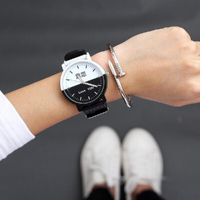 

Korean fashion belt watch female student trend mens belt watch ladies watch mens couple quartz watch Im a boy