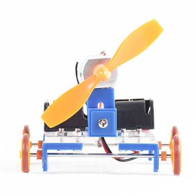 

PXWG KB000023 DIY Yellow Wheel Wind Car Set Toy