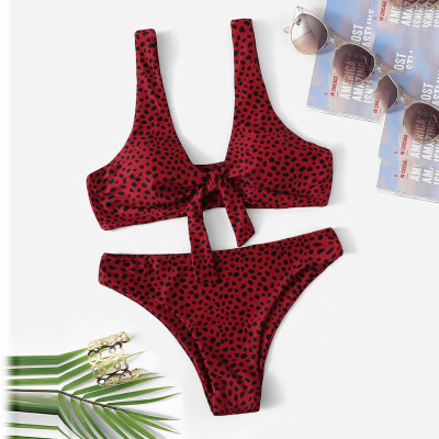 

Roseonmyhand Women Swimwear Beachwear Leopard 2 Pieces Bikini Swimsuit Bathing Suit