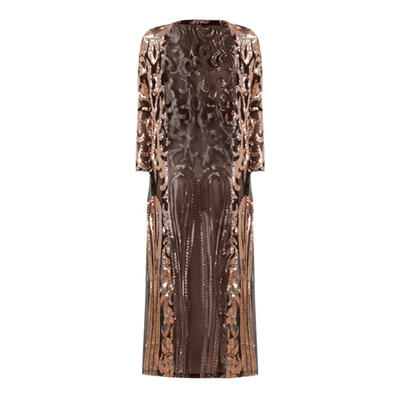 

Women Sequins Perspective Long Sleeve Sexy Club Cardigan Open Front Clothes