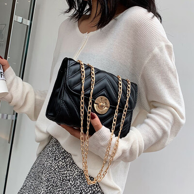 

Small bag female 2019 new wave Korean version of the wild shoulder Messenger bag fashion rhombic embroidery thread chain small square bag