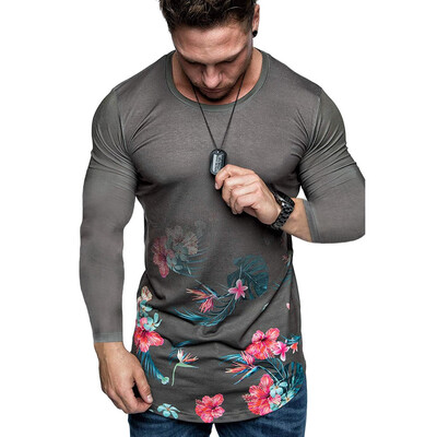 

Toponeto Mens New Style Fashion stamped Long Sleeve Shirt Printed Long-Sleeved Blouse