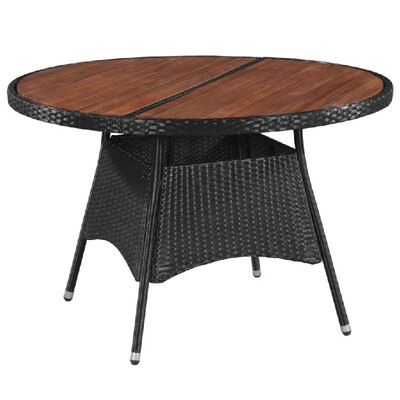 

Outdoor Dining Table Poly Rattan&Solid Acacia Wood 453"x291"