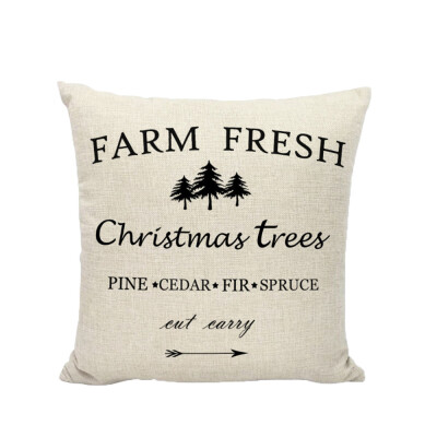 

Tailored Happy Christmas Pillow Cases Linen Sofa Cushion Cover Home Decor Pillow Case