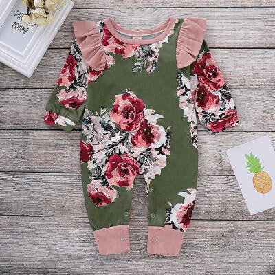 

Toddler Newborn Baby Girl Floral Clothes Long Sleeve Jumpsuit Romper Bodysuit Outfits