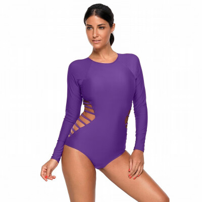 

Solid color back with surf tight triangle Plus Size one-piece swimsuit womens