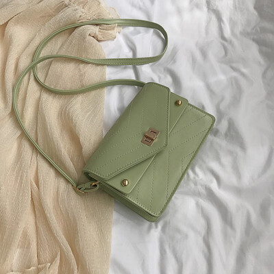 

2019 new simple fashion casual shoulder bag female temperament retro crossbody bag wild embroidery thread small square bag