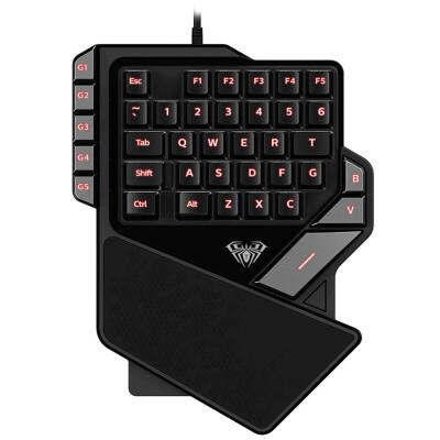 

K2 Single Hand 7 Color Backlight 38 Keys Gaming Keyboard Wrist Rest Keypad