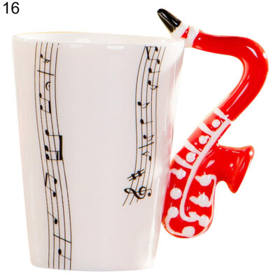 

Creative Guitar Music Note Ceramic Coffee Mug Home Office Milk Tea Water Cup