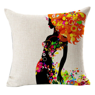 

〖Follure〗Cushion Covers Car Floral Printed Cotton Linen Sofa Vintage Pillowcase BK