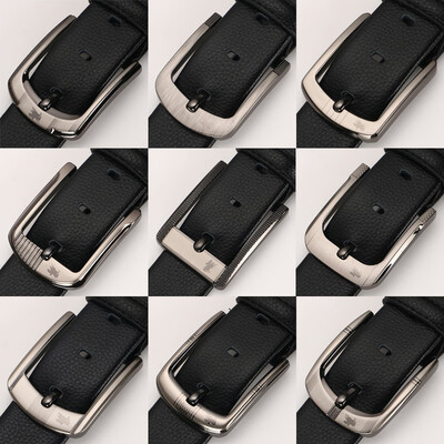 

Cross-border new mens automatic buckle belt scratch-resistant edge alloy buckle mens belt