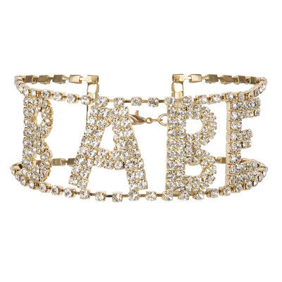 

Luxury Women Babe Letter Rhinestone Inlaid Choker Necklace Night Club Jewelry