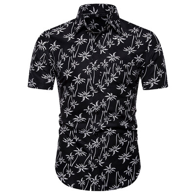 

Tailored Fashion Mens Casual Button Hawaii Print Beach Short Sleeve Quick Dry Top Blouse