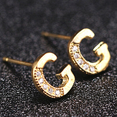 

Fashion Tiny Initial Stud Personalized Bridesmaids Gift Letter Earrings Gift Alphabet Ear Studs For Women Girls