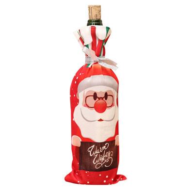 

Christmas Santa Claus Snowman Elk Wine Champagne Bottle Bag Cover Gift Decor