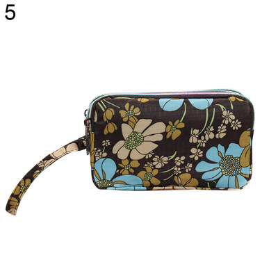 

Women Floral Print Cloth Wristlet Bag Coin Purse Zipper Wallet Cell Phone Pouch