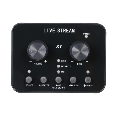 

Live Stream Sound Card Mobile Phone Live with 1000mAh Built-in Battery Portable Size Streaming Mixer Universal Compatibility