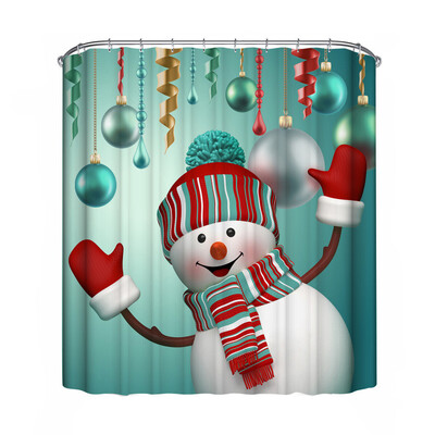 

Gobestart Christmas Waterproof Polyester Bathroom Shower Curtain Decor With Hooks New B