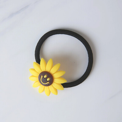 

Harajuku Sunflower Hair Ring Hair Accessories Flowers Cute Jewelry Smile Hair Rope Headdress Headwear