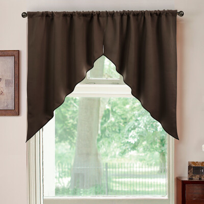 

Toponeto Elegant Sheer Organza Kitchen Rod Pocket Window Curtain Treatment Set
