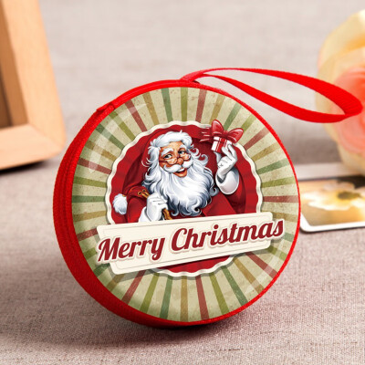 

New Year Santa Claus Mini Storage Bag Money Box For USB Cable Coin Holder As A Christmas Gifts Zipper Lock Travel Organizer