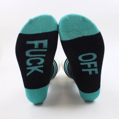 

FUCK OFF Letter Print Unisex Socks Hit Color Cotton Dress Socks Novelty Skateboard Tube Socks For Couple 1 Pair