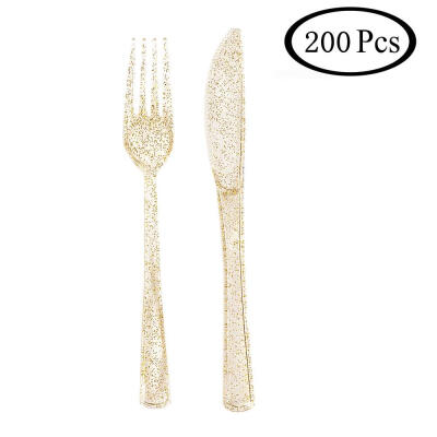 

200 Pcs Plastic Silverware Disposable Party Plastic Flatware Set