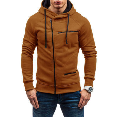 

Casual Slim Zipper Cardigan Drawstring Hooded Sweater Hoodie For Men