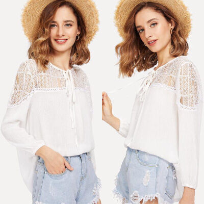 

US Women Ladies Summer Loose Top Long Sleeve Shirt Casual Blouse T-shirt Fashion