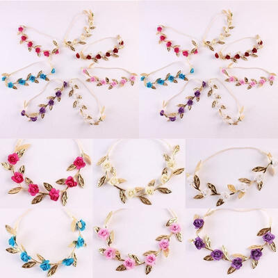 

Newborn Baby Girl Kids Infant Headband Rose Flower Elastic Hair Band Accessories
