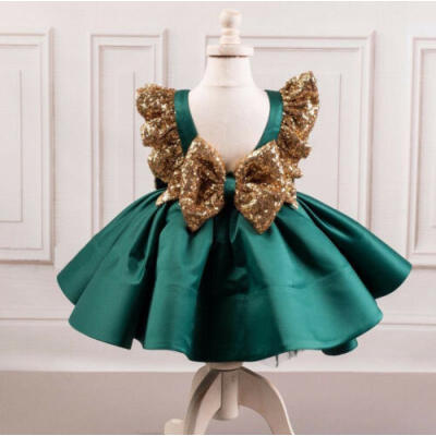 

USA Girls Toddler Baby Dress Princess Sequin Party Birthday Pageant Kids Dress