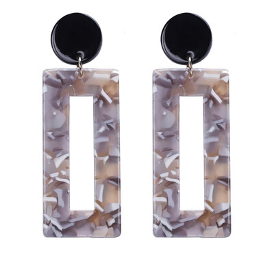 

EK835 New Long Acrylic Square Drop Earrings Vintage Rectangle Dangle Earrings For Women Jewelry Wholesale Birthday Gift
