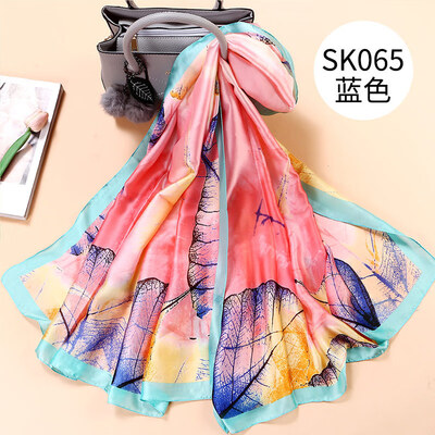 

Ms simulation silk scarves maple leaf printing art small fresh travel beach towel shawl wholesale SK065