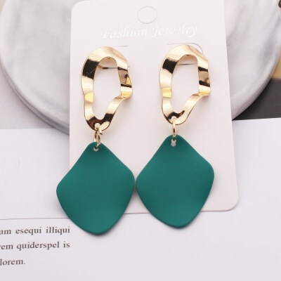 

EK775 New Fashion Round Waterdrop Pendant Earrings for Women Geometric Metal Square Dangle Earring oorbellen