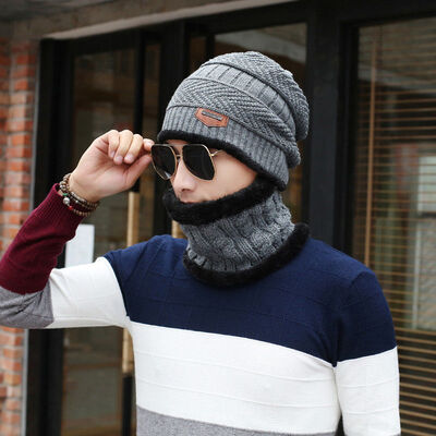 

Men Women Hat Hip-Hop Wool Knitted Ski Cap Skull Warm Winter Cuff Unisex Beanie