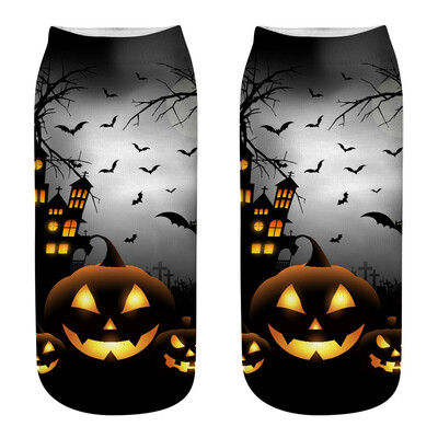

19 Style New Fashion Halloween Socks 3D Print Unisex Halloween Pattern Print Socks Breathable Stretchy Boat Socks